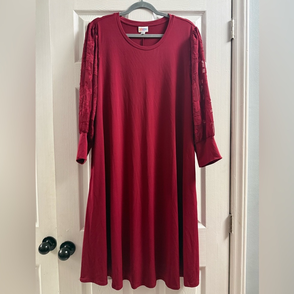 🆕 LuLaRoe Angela 3/4 Sleeve A-Line Dress Size 2XL